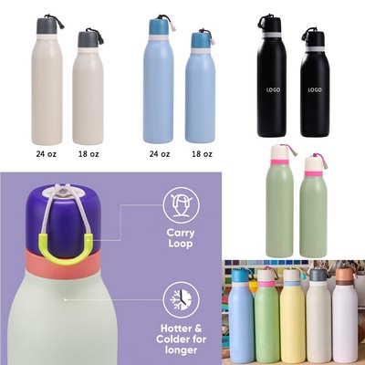 Easy Sip Stainless Steel Insulated Bottle with Carry Loop