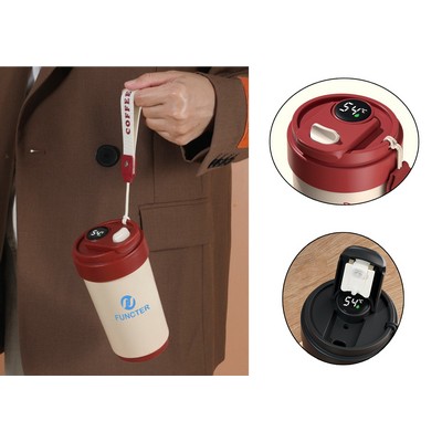 15 Oz/450ml Smart LED Coffee Cup Insulated Water Bottle Tumbler Cup W/ Digital Temperature Display