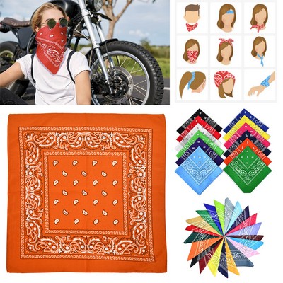 100% Cotton Full Color Custom Bandana Handkerchief