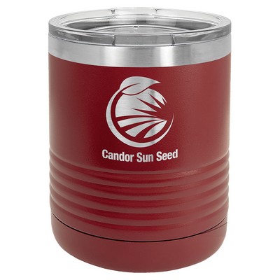Polar Camel 10 oz. Maroon Vacuum Insulated Ringneck Tumbler with Clear Lid
