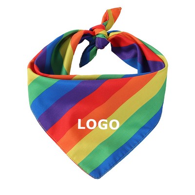 18" Multi-Purpose Polyester Double-Layer Triangle Scarf LGBT Pride Pet Bandana