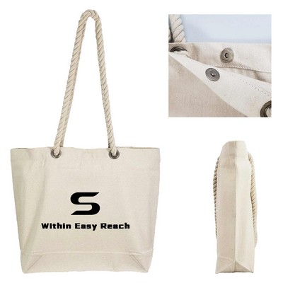 Canvas Tote Bag Thick Rope Handles