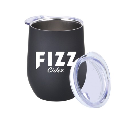 12 Oz. Rubberized Finish Stainless Steel Stemless Wine Glass