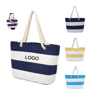 Striped Canvas Tote Bags